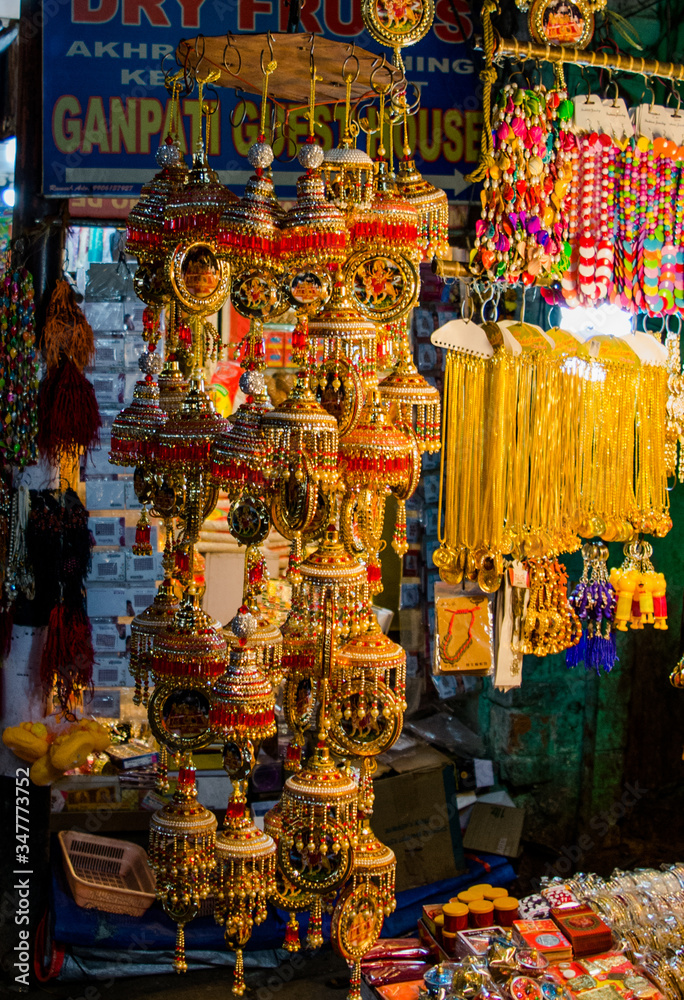 Beautiful colorful Bangles at Katra main market of Jammu

