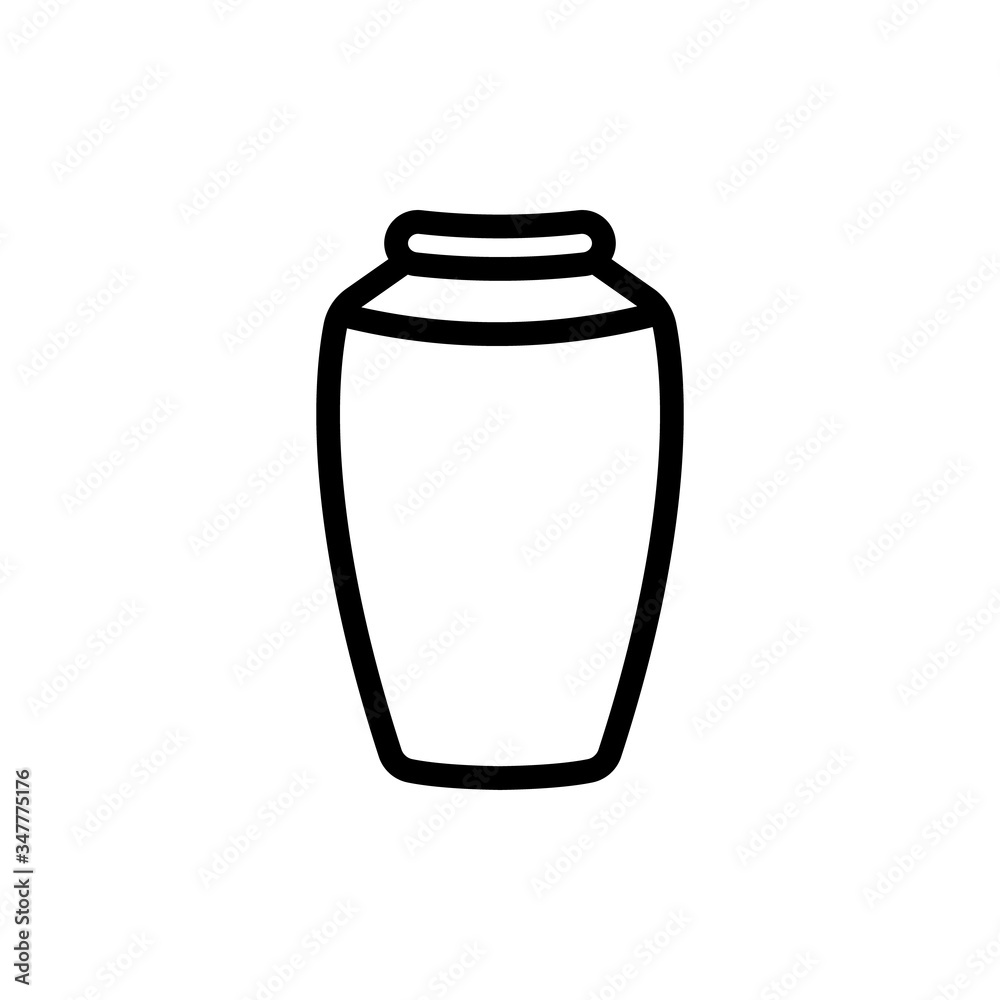low necked vase icon vector. low necked vase sign. isolated contour symbol illustration low necked vase icon vector. low necked vase sign. isolated contour symbol illustration