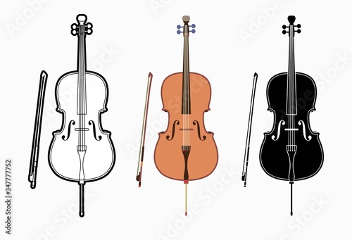 Cello instrument cartoon music graphic vector