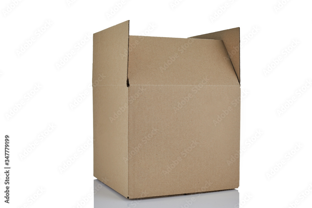 Opened cardboard box isolated on white background Opened cardboard box isolated on white background