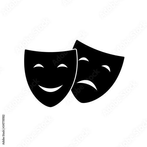 Theatrical masks icon- Vector illustration character Theater - Tragedy and Comedy