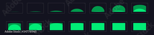 Animation transitions effect. Sprite Sheet of transitions. Ready frame by frame animation for games, cartoon or animation. green color scene transition effect. Animation transitions effect 38