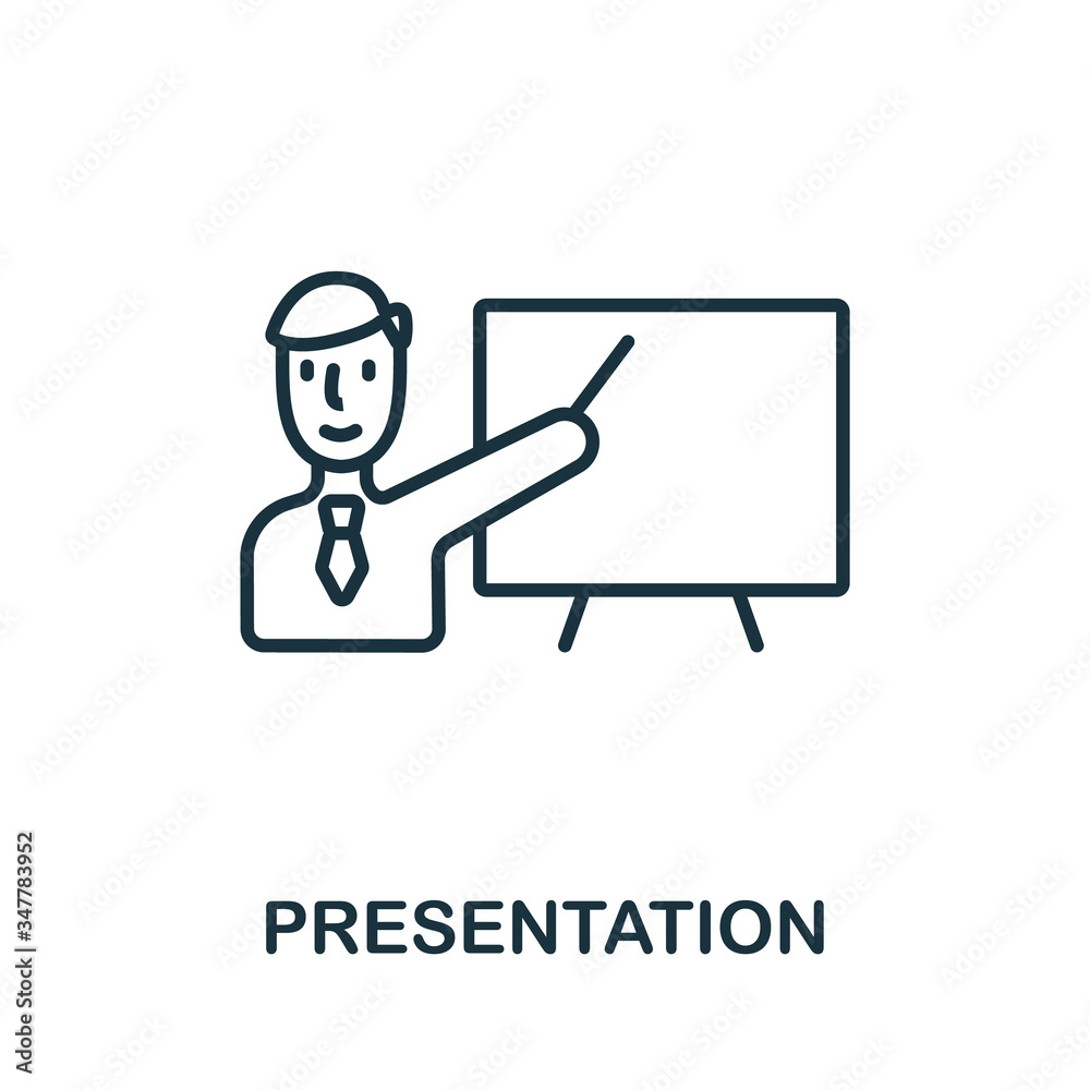 Presentation icon from business training collection. Simple line Presentation icon for templates, web design and infographics