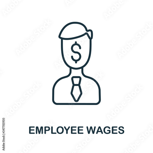 Employee Wages icon from business training collection. Simple line Employee Wages icon for templates, web design and infographics