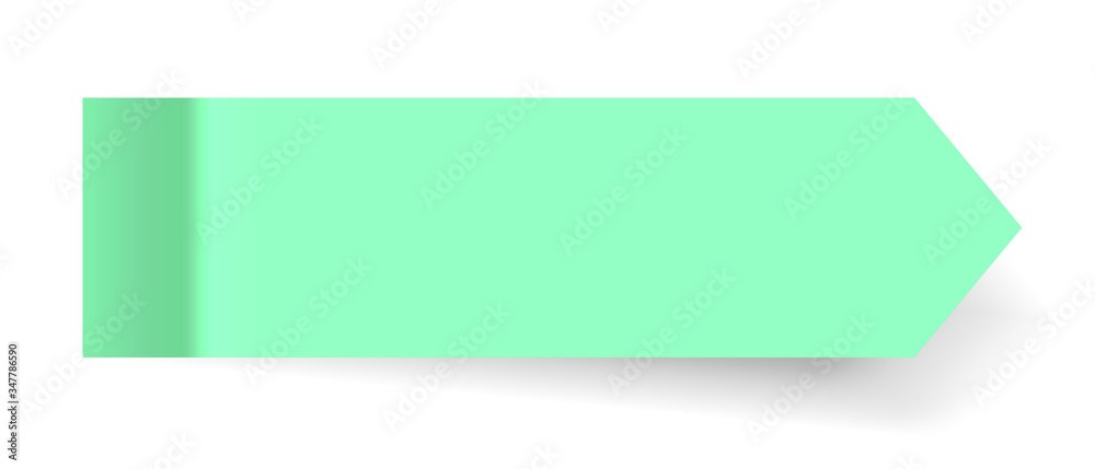 Green realistic horizontal paper sticker with a peel off corner isolated on white. Blank templates of a price tags. Empty mockup for a memo and notice. Transparent shadows. Vector Green realistic horizontal paper sticker with a peel off corner isolated on white. Blank templates of a price tags. Empty mockup for a memo and notice. Transparent shadows. Vector