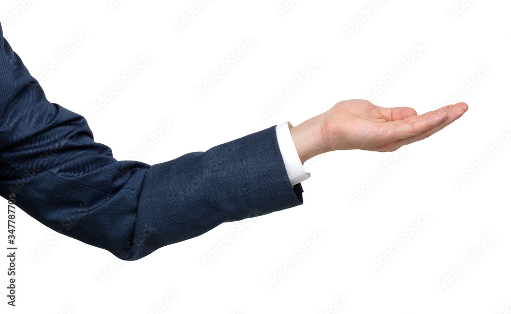 Dressed in a business suit man hand gesture of asking for the help Dressed in a business suit man hand gesture of asking for the help
