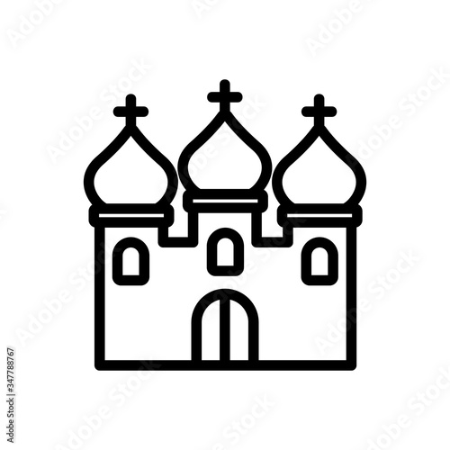 christian temple with domes icon vector. christian temple with domes sign. isolated contour symbol illustration