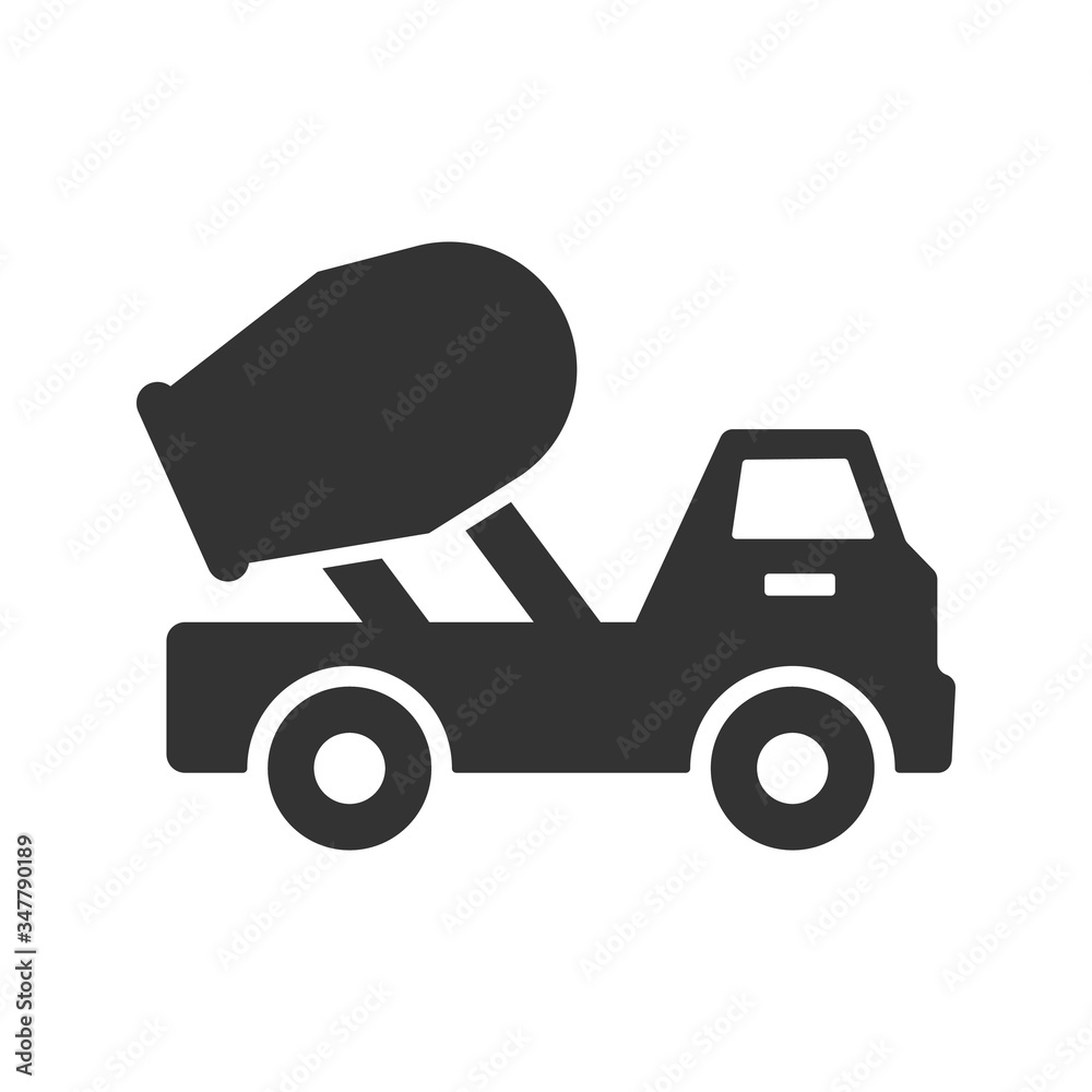 Cement mixer truck icon