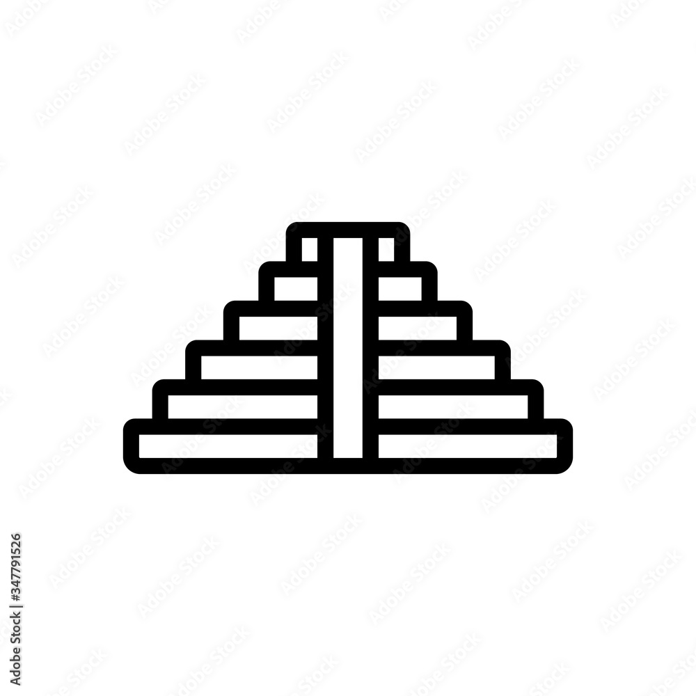 steps leading to temple icon vector. steps leading to temple sign. isolated contour symbol illustration