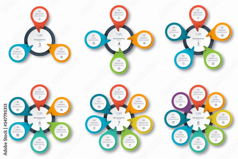 Infographic circle diagram template with 3 options