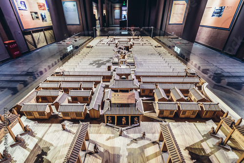 Model of Imperial College in famous Confucius Temple in Beijing city, China