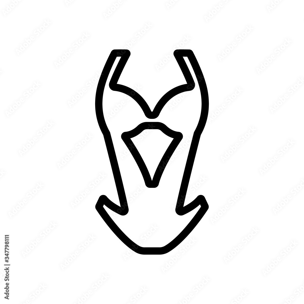 halter swimsuit with neckline icon vector. halter swimsuit with neckline sign. isolated contour symbol illustration halter swimsuit with neckline icon vector. halter swimsuit with neckline sign. isolated contour symbol illustration