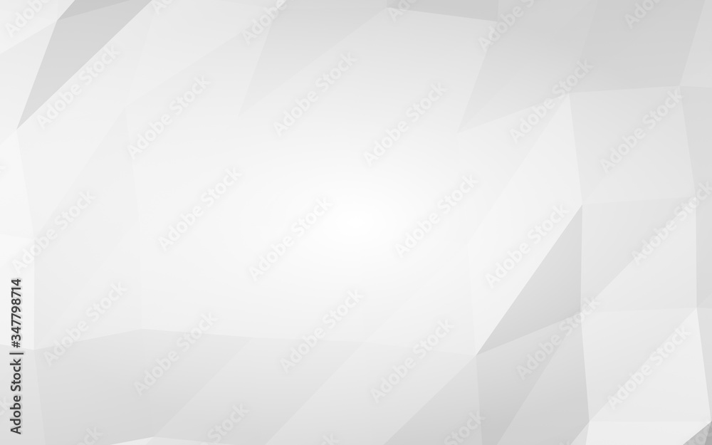 White abstract background. Lowpoly backdrop. Crumpled paper. 3D illustration