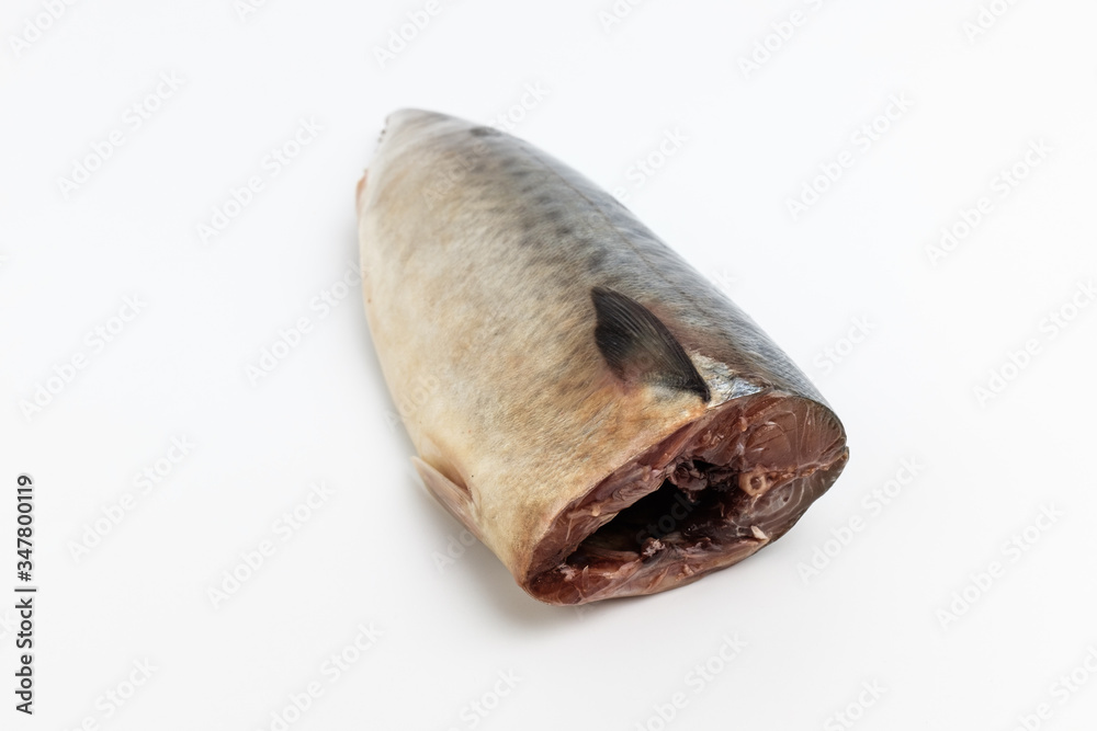 Groomed mackerel on white background Groomed mackerel on white background