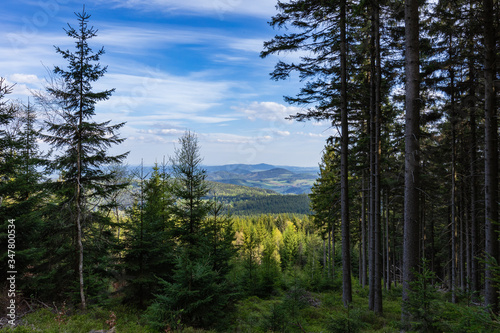 Rudawy Janowickie Landscape Park. Mountain range in Sudetes in Poland. View from Mala Ostra hill. © Curioso.Photography