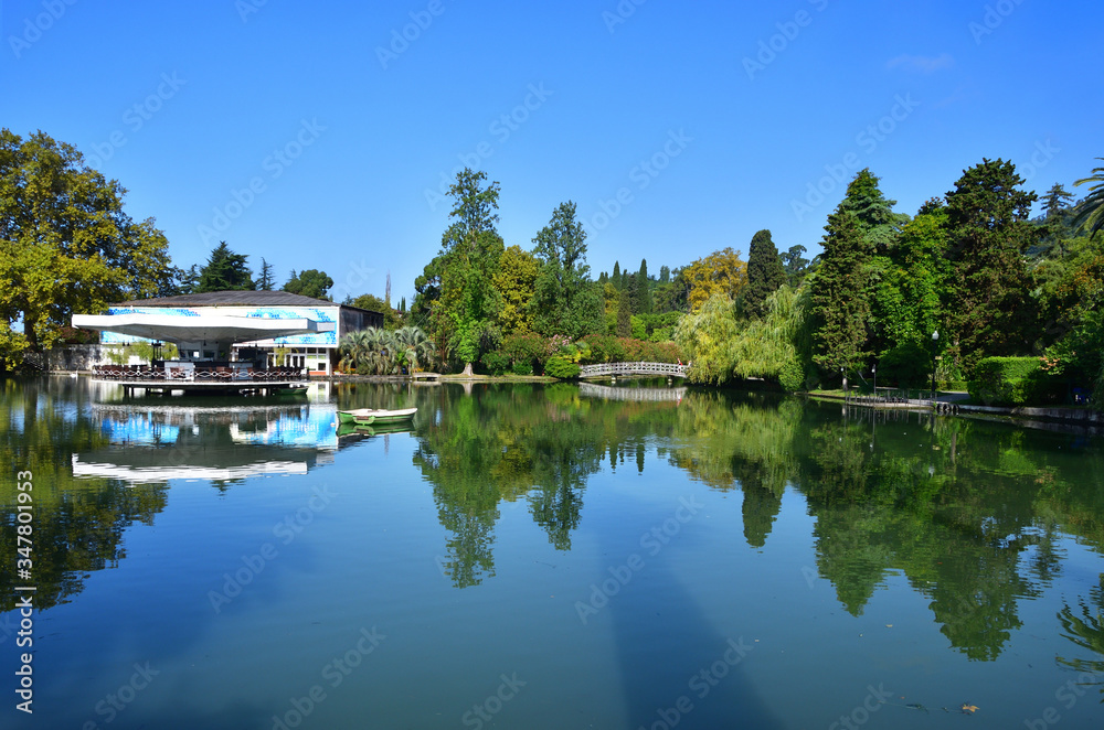 Novy Afon (New Athos)  Abkhazia,  city pond in summer