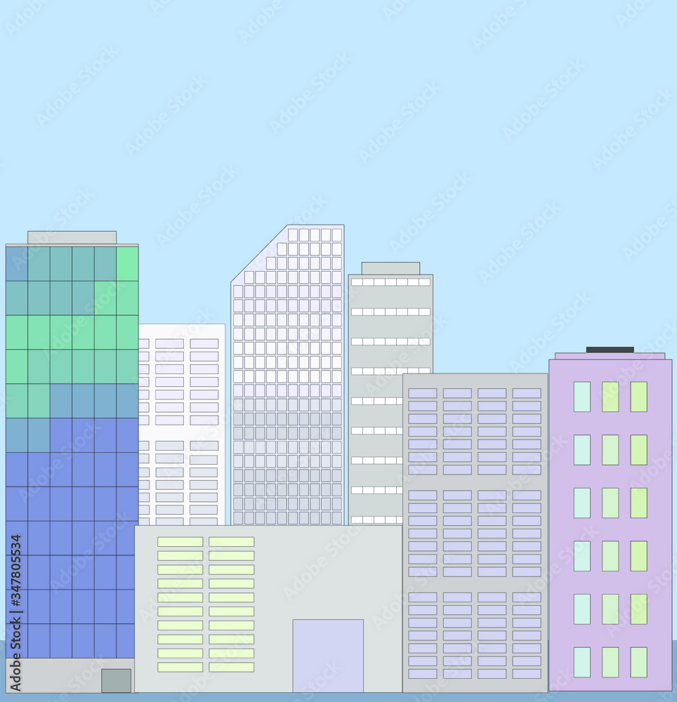 big city skyscrapers urban landscape vector