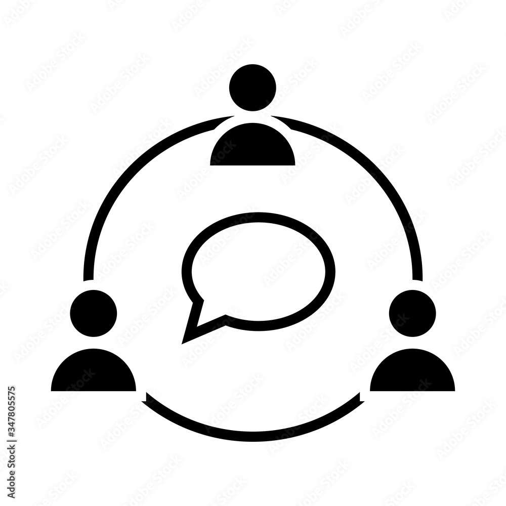 Communication Vector Icon. collaboration illustration sign. cooperation symbol. Teamwork logo.