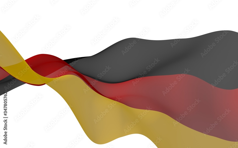 Naklejka premium Flag of Germany. Wide format 3D illustration. State symbol of the Federal Republic of Germany. 3D rendering