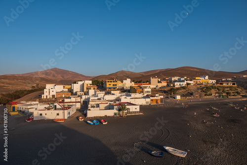 Small village Ajuy on the Atlantic coast  Fuerteventura Island  Canary Islands  Spain. October 2019