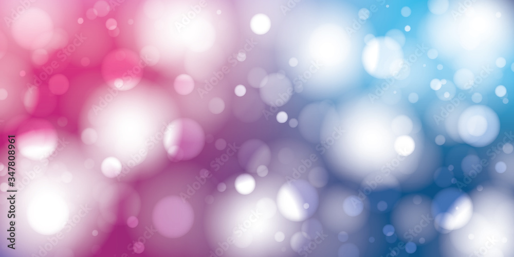 Obraz premium Abstract light background with bokeh effects in blue and pink colors