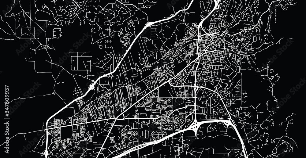 Naklejka premium Mapa miasta wektor miejskich Santa Fe, USA. Stolica stanu Nowy Meksyk