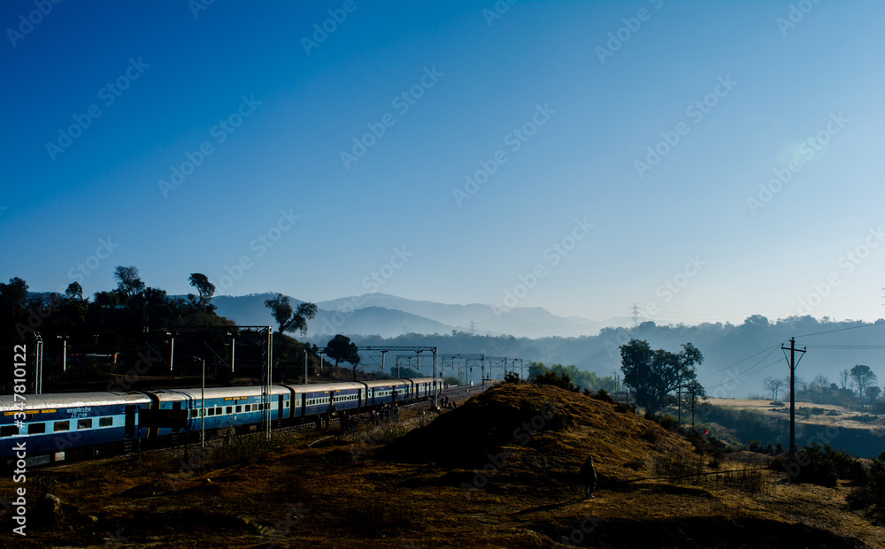 Train reaching at beautiful and clean katra railway station of Jammu