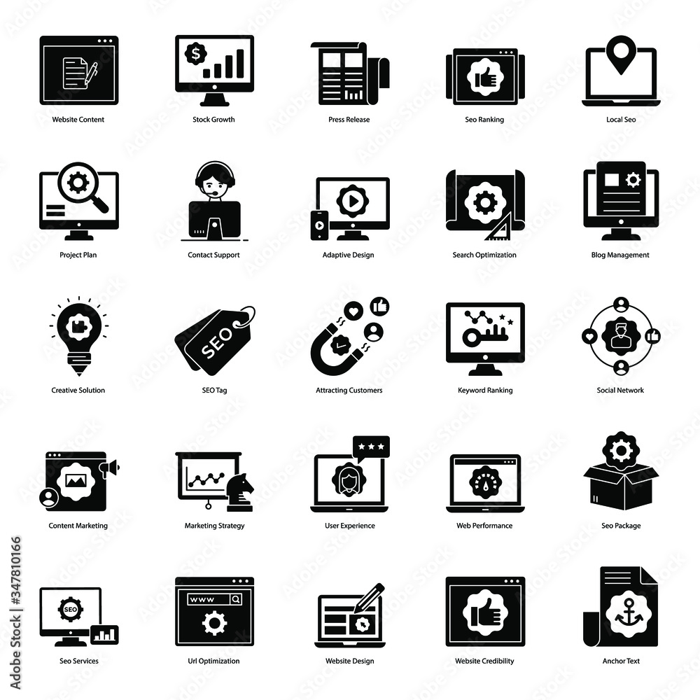 Seo And Web Solid Icons Pack 