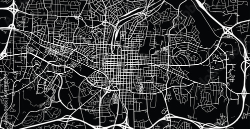 Urban vector city map of Raleigh, USA. North Carolina state capital