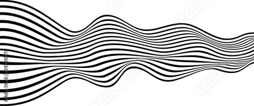 Optical art. Vector illustration. Striped wave.