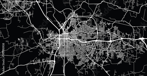 Urban vector city map of Montgomery, USA. Alabama state capital