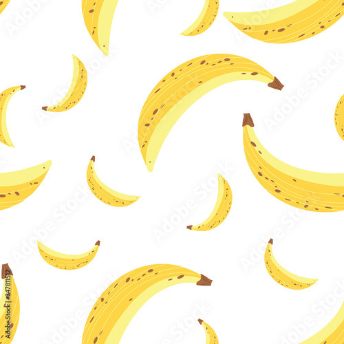 Seamless pattern with pieces of banana. Vector illustration.