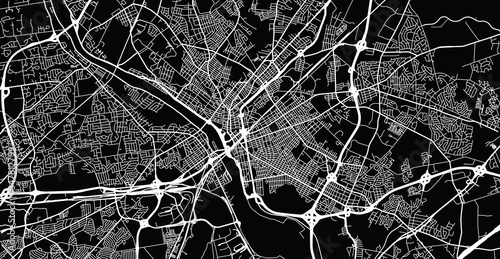 Urban vector city map of Trenton, USA. New Jersey state capital
