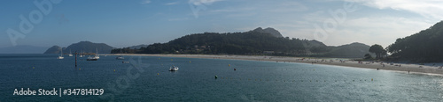 panoramic view at praia de rodas famous beach on island moteagudo province pontevedra
