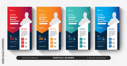Business Banner Vertical Size for Social Media with Variation Color 15