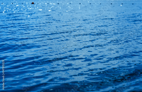 Blue water, sea, light breeze. Clear water background