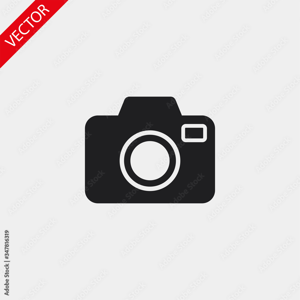 Camera vector icon , lorem ipsum Flat design