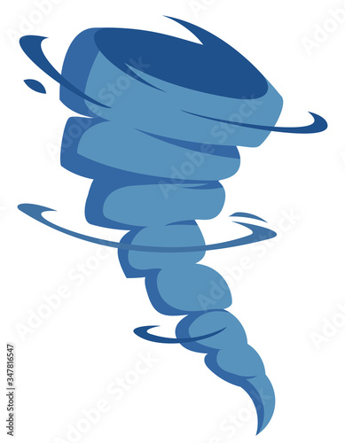 Tornado in cartoon style. Hurricane isolated on white background.