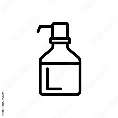 bottle with pressure pump icon vector. bottle with pressure pump sign. isolated contour symbol illustration