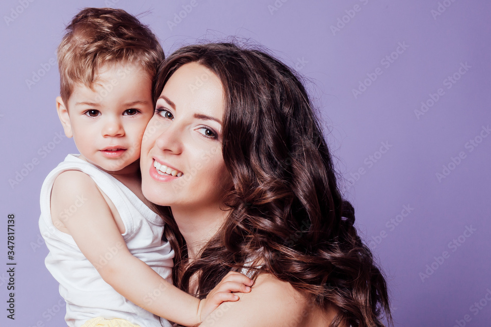 portrait of the little boy and his mom's happiness portrait of the little boy and his mom's happiness