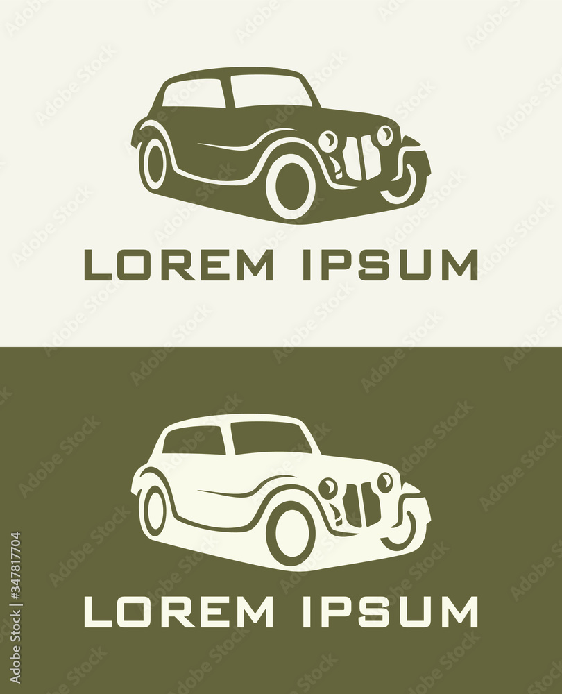 Vintage Automotive Logo template with the image of the retro 
classic car for your company.