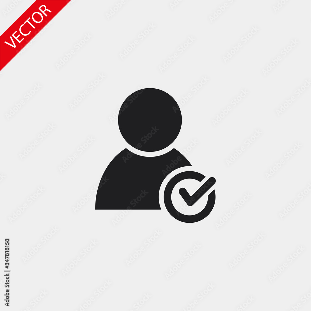 People tick vector icon , lorem ipsum Flat design People tick vector icon , lorem ipsum Flat design