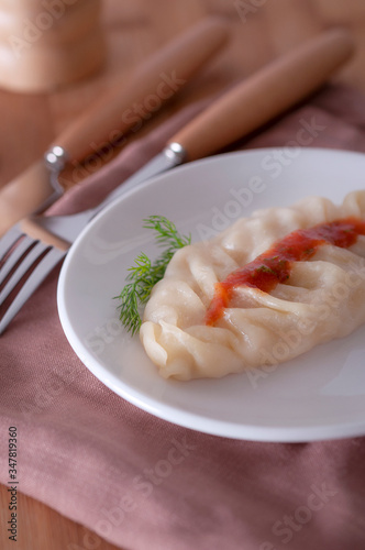  A delicious, diet dish. Steam dumplings. photo