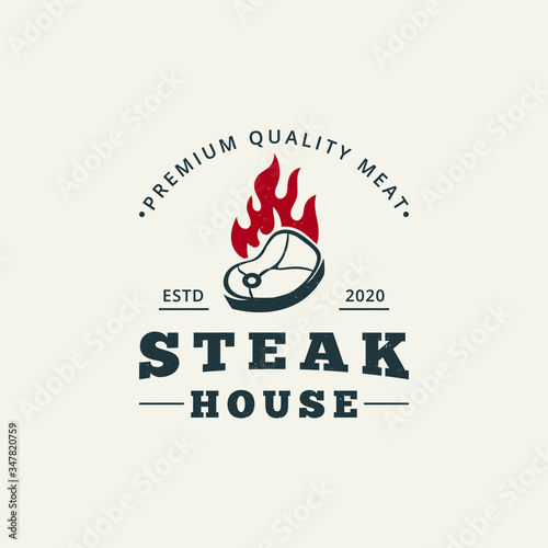Steak house logo template