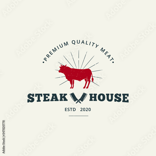 Steak house logo template