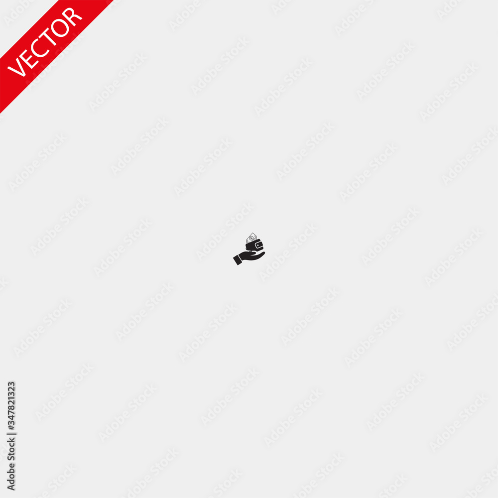 purse in hand icon , lorem ipsum Flat design purse in hand icon , lorem ipsum Flat design