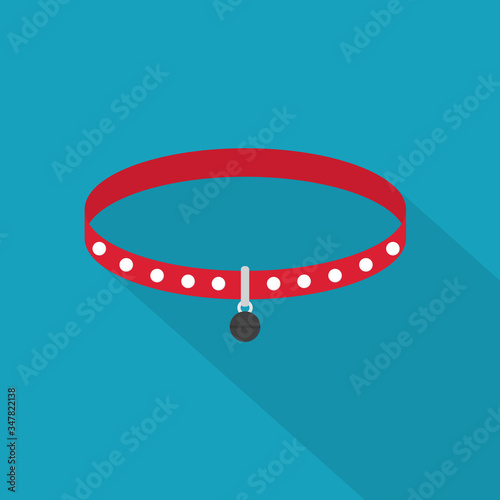 cat collar with bell icon - vector illustration