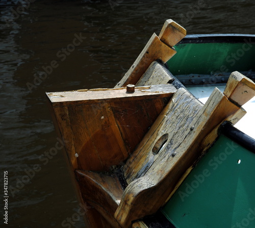 Old wooden ship rudder