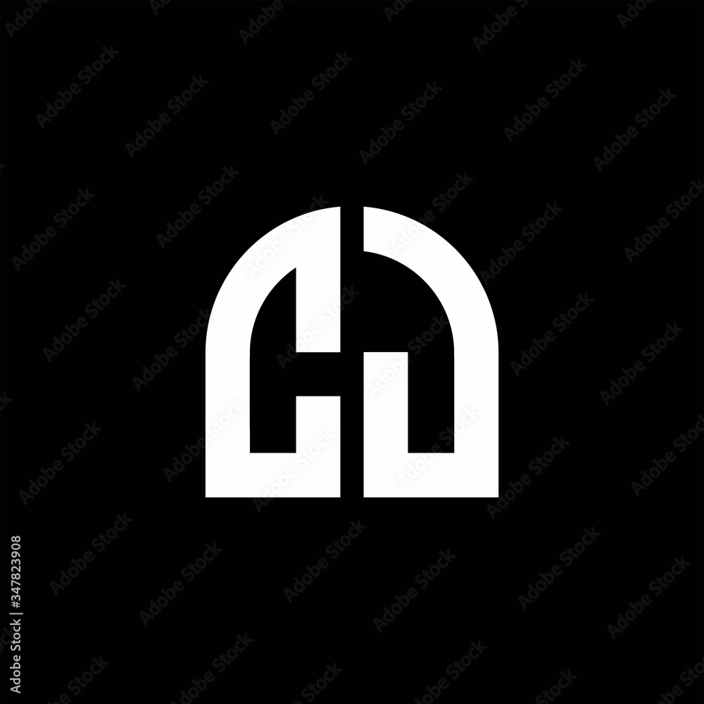 CJ monogram logo with curve shape design template Stock Vector | Adobe ...