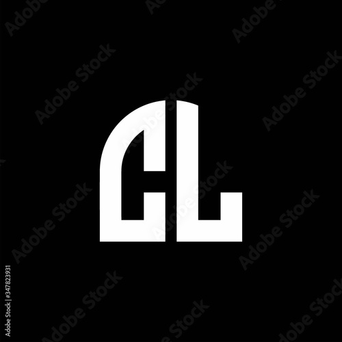 CL monogram logo with curve shape design template